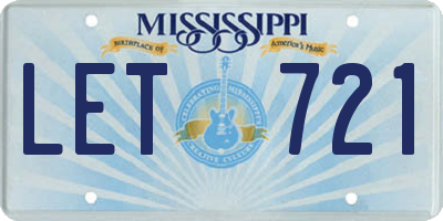 MS license plate LET721