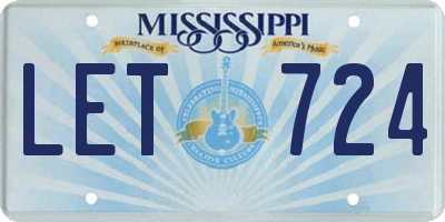 MS license plate LET724
