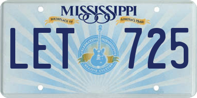 MS license plate LET725