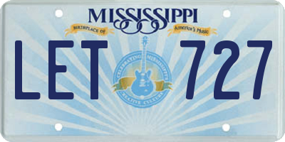 MS license plate LET727