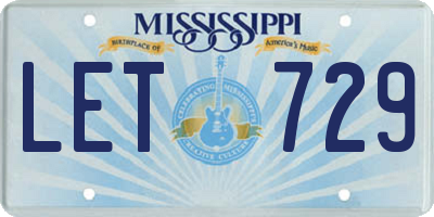 MS license plate LET729