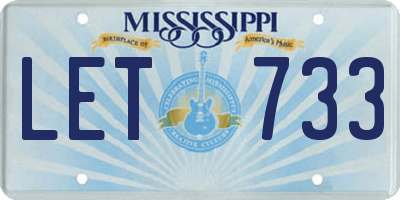 MS license plate LET733