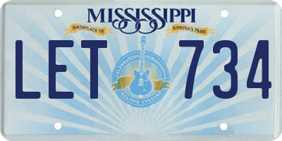 MS license plate LET734