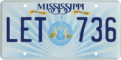 MS license plate LET736