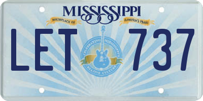 MS license plate LET737