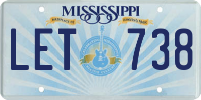 MS license plate LET738