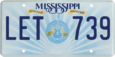 MS license plate LET739