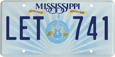 MS license plate LET741