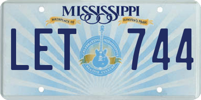 MS license plate LET744
