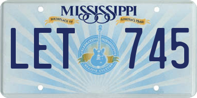 MS license plate LET745