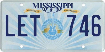 MS license plate LET746