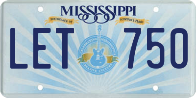 MS license plate LET750