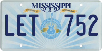 MS license plate LET752