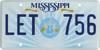 MS license plate LET756