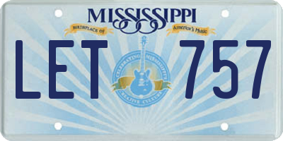 MS license plate LET757