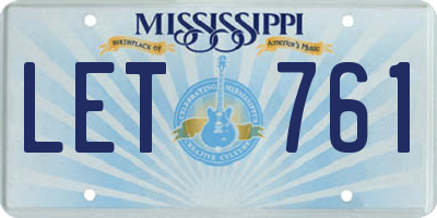 MS license plate LET761