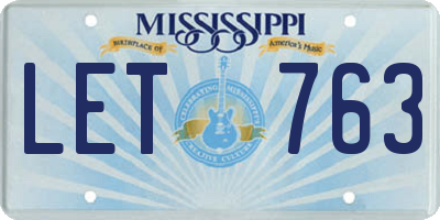MS license plate LET763