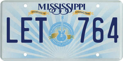 MS license plate LET764
