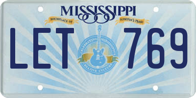 MS license plate LET769