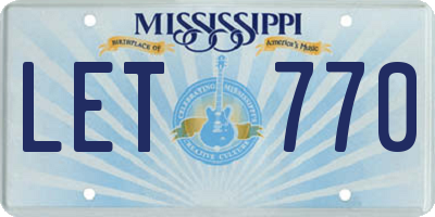 MS license plate LET770