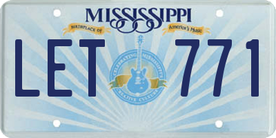 MS license plate LET771