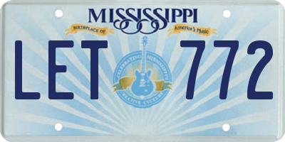 MS license plate LET772