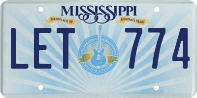 MS license plate LET774