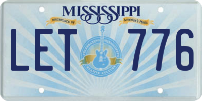 MS license plate LET776