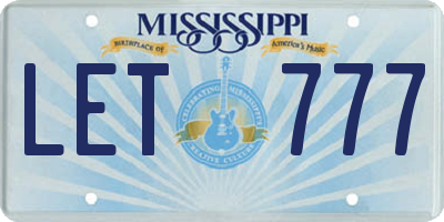 MS license plate LET777
