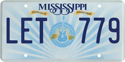 MS license plate LET779