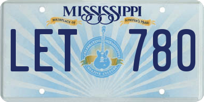 MS license plate LET780