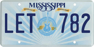 MS license plate LET782
