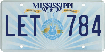 MS license plate LET784