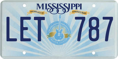 MS license plate LET787