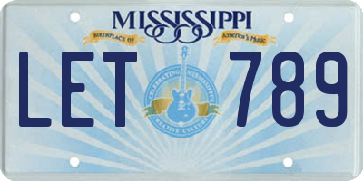MS license plate LET789