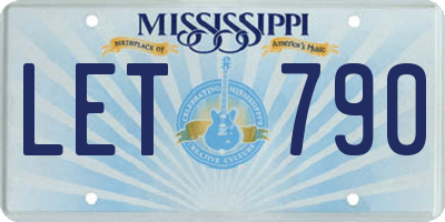 MS license plate LET790