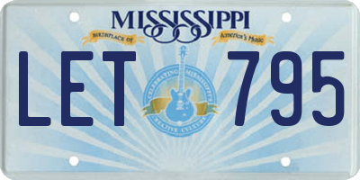 MS license plate LET795