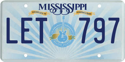 MS license plate LET797