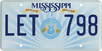 MS license plate LET798