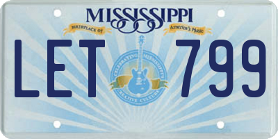 MS license plate LET799