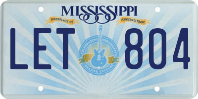 MS license plate LET804