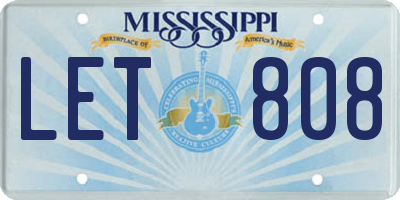 MS license plate LET808