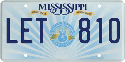MS license plate LET810
