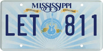 MS license plate LET811