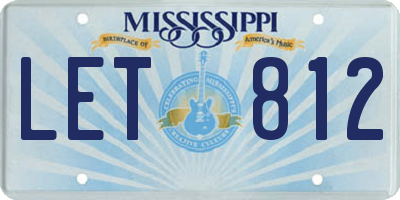 MS license plate LET812