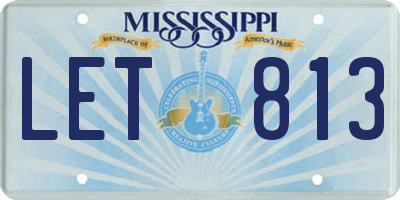 MS license plate LET813