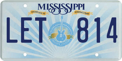 MS license plate LET814