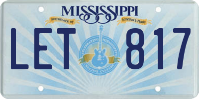 MS license plate LET817