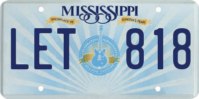 MS license plate LET818