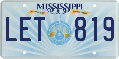 MS license plate LET819